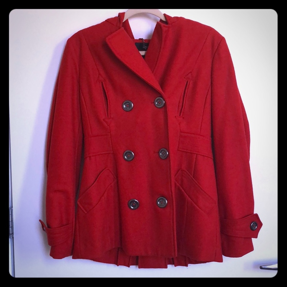 RED PLEATED MISS SIXTY PEACOAT
